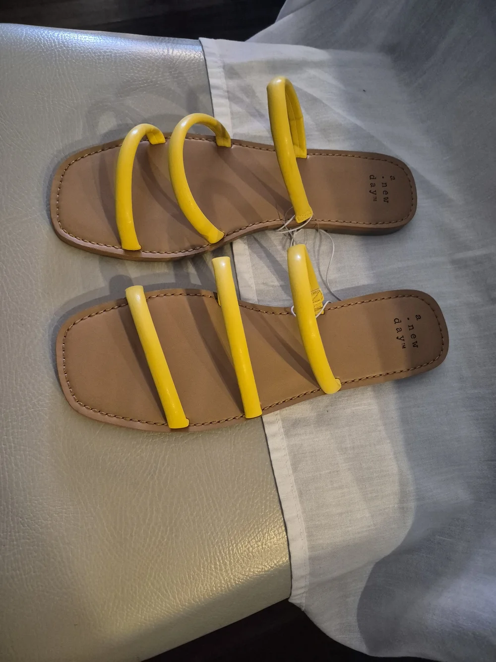 a new day Yellow Wren Triple-Strap Slide Sandals for Women